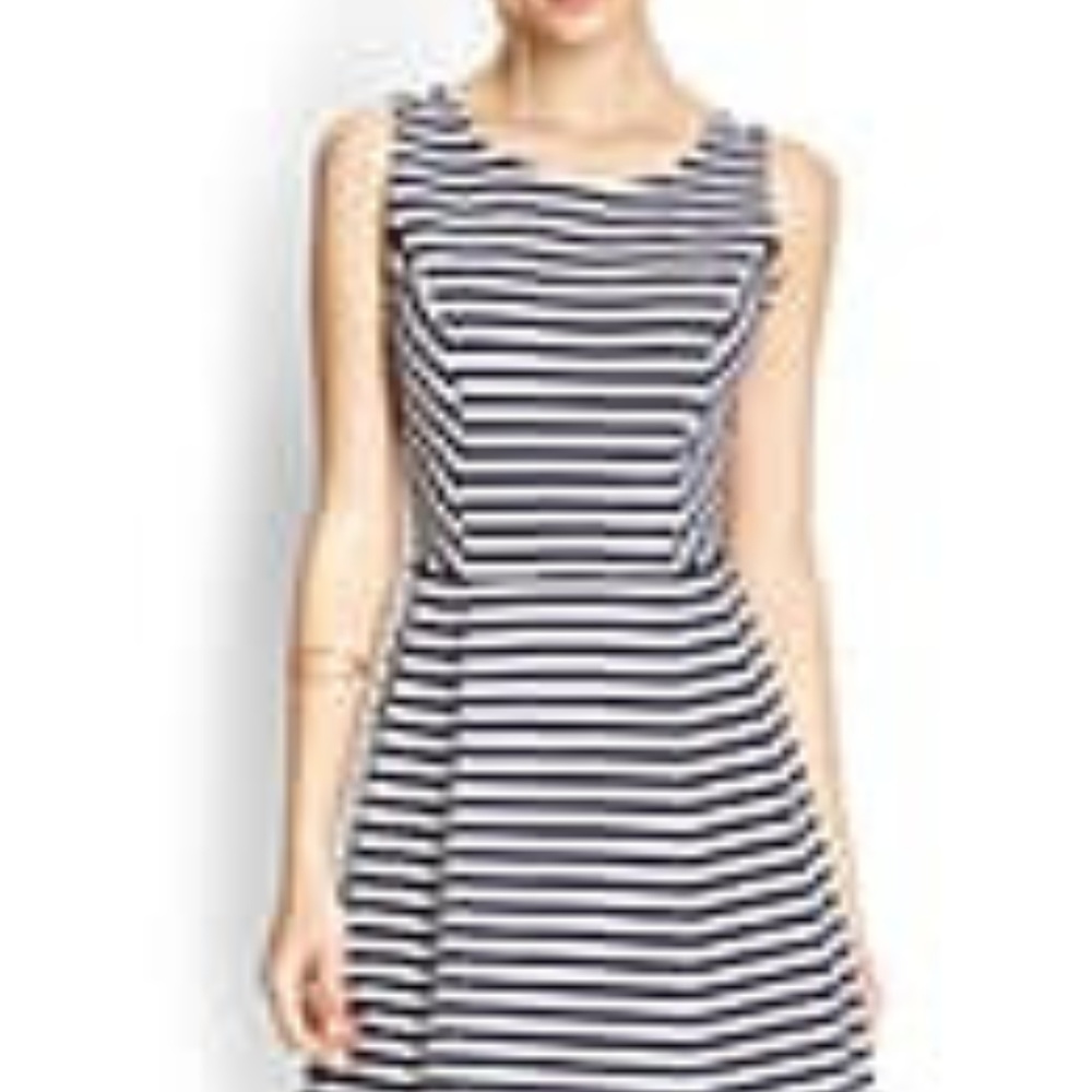Navy & White Striped Dress